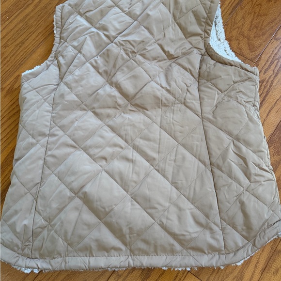 Free Country Women's Beige Quilted Vest Sherpa Reversible XXL 2X - Picture 13 of 15